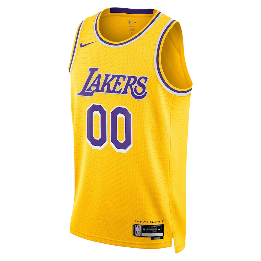Unisex Los Angeles Lakers  White Swingman Custom Jersey - Gold