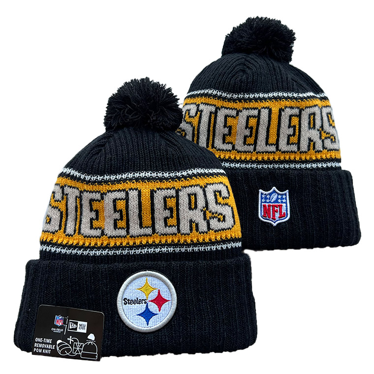 Pittsburgh Steelers Cuffed Knit Hat with Pom