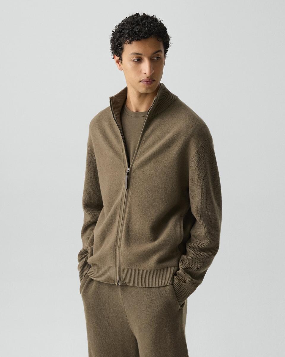 Turtleneck Cardigan in Boiled Wool