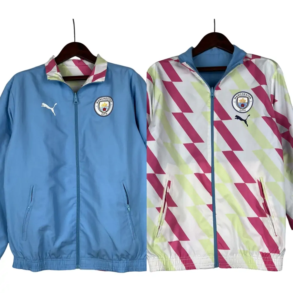 2023/2024 Manchester City Reversible Windbreaker Blue Soccer Jersey 1:1 Thai Quality