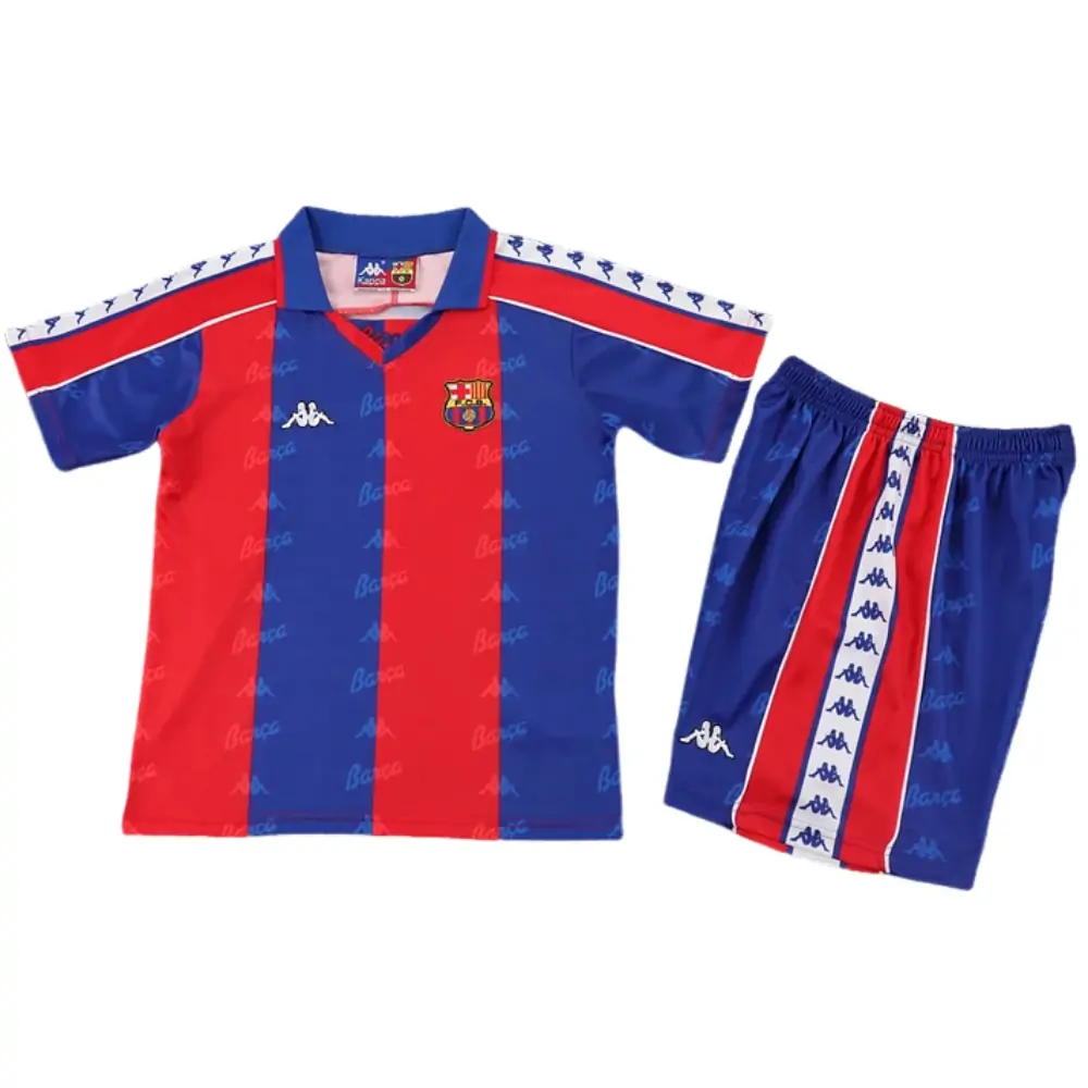 1992-95 Barcelona Home Retro Children's Jersey Set - Fans Edition