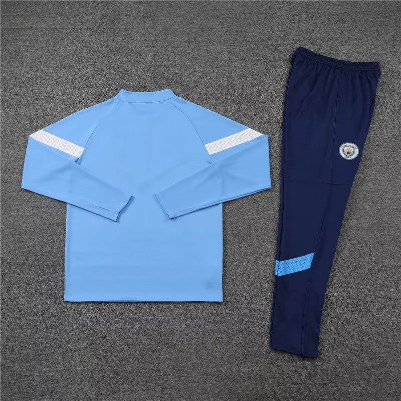 2022/2023 Manchester City Half-Pull Training Suit Blue Football Shirt 1:1 Thai Quality