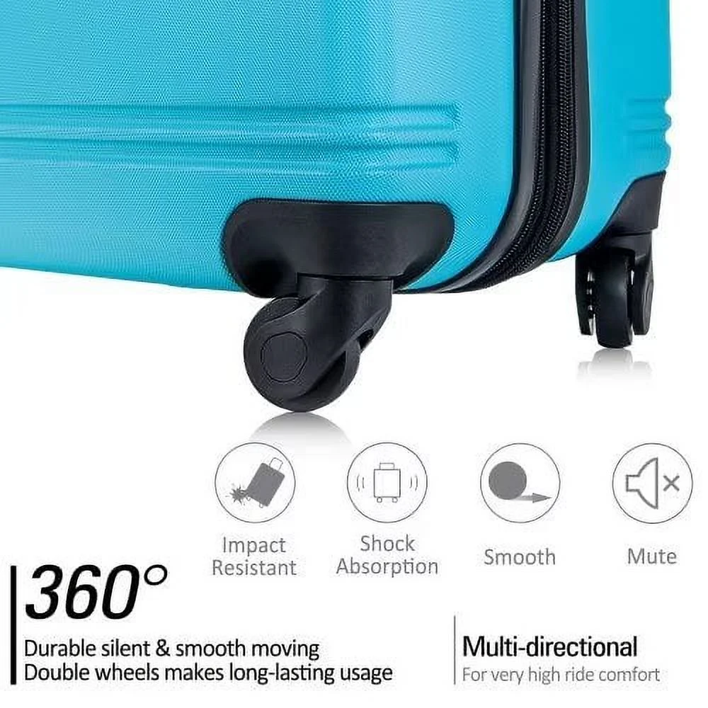 Expandable Suitcase Set of 3 with Double Spinner Wheels, Indestructible PP Material Hard Shell Luggage Sets TSA Lock, Carry on Expandable, Lightweight,20
