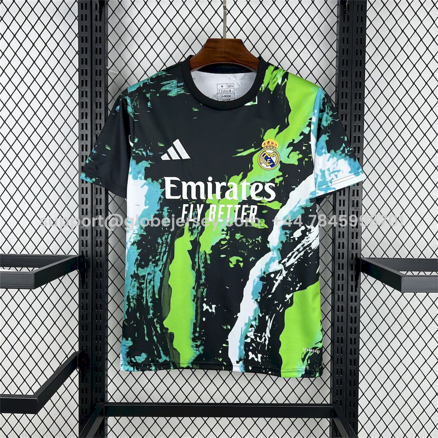 Real Madrid 25-26 Black Green Colorful Training Jersey - Fans Version