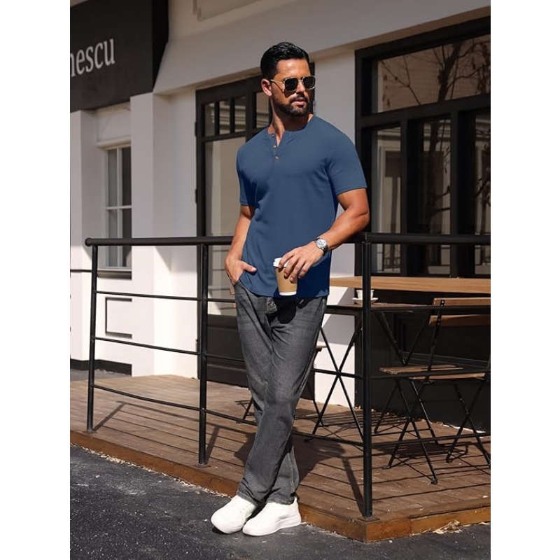 Mens Muscle Henley Shirts