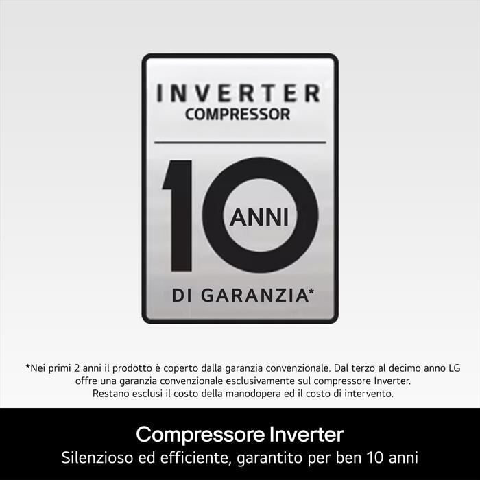 LG - Frigorifero combinato GBBSJ10DPY Classe D 333lt-Argento