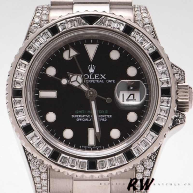 【Super Clone】Rolex GMT Master II 116759SANR Black Dial 40mm Mens Replica Watch