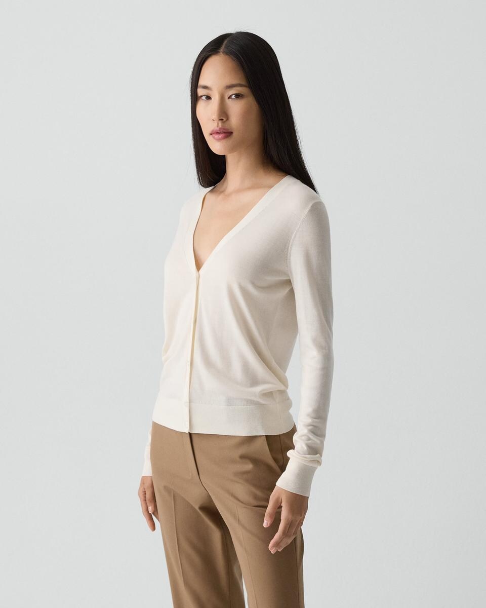V-Neck Cardigan in Regal Wool