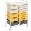 Costway 15 Drawer Rolling Storage Cart Tools Scrapbook Paper Office School Organizer Colorful