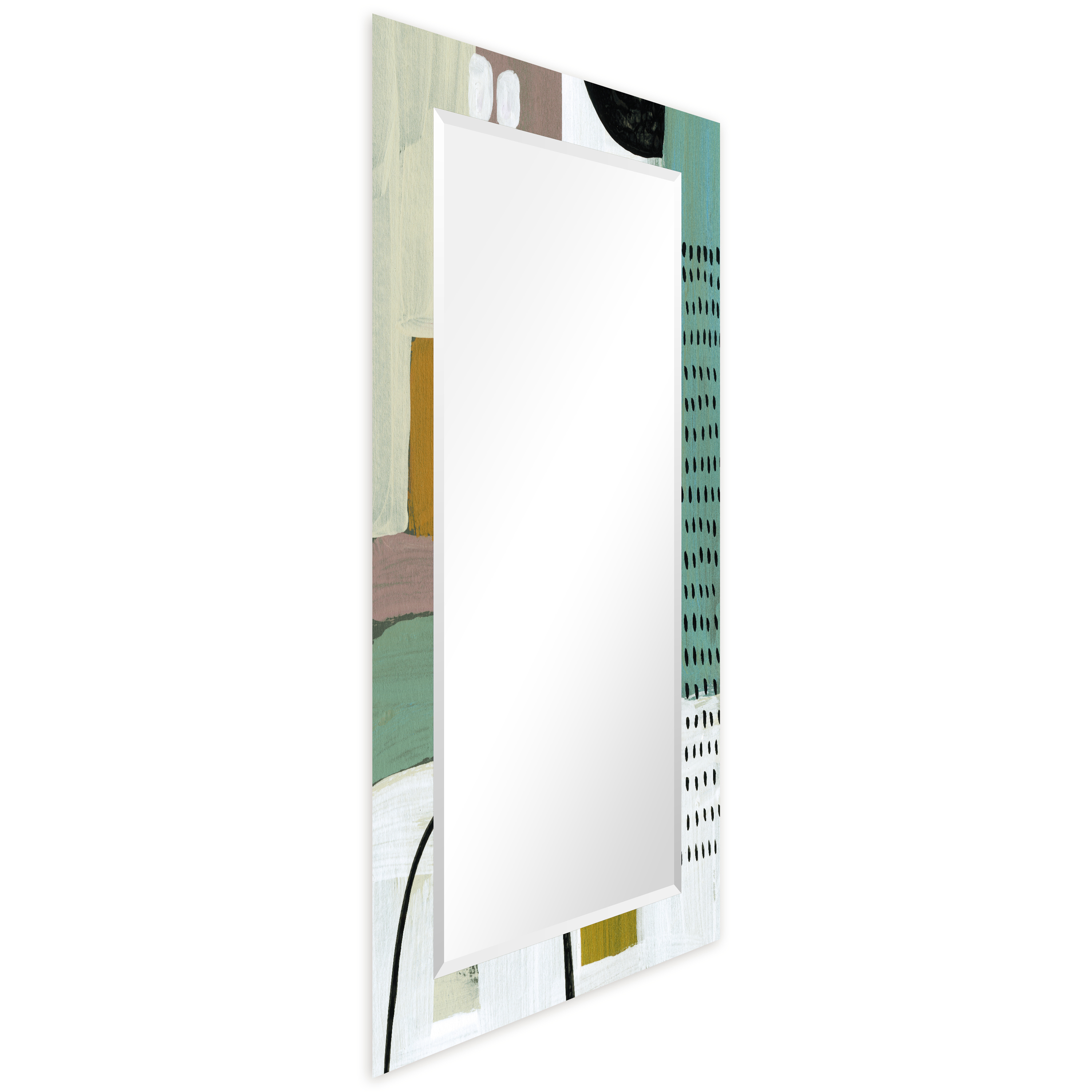 Empire Art Direct TAM-140604-5428 'Introductions'Rectangular Beveled Mirror on Free Floating Printed Tempered Art Glass