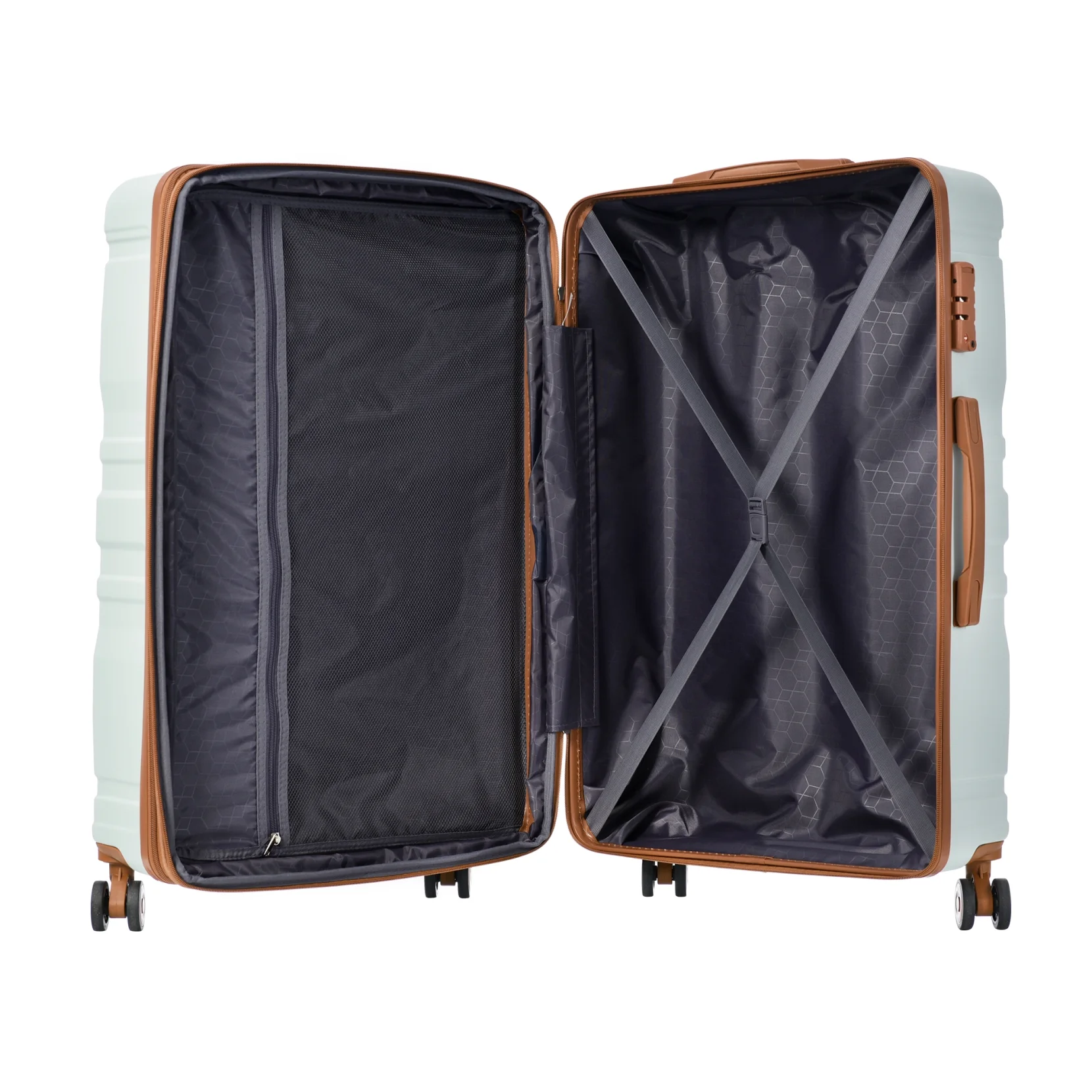 Luggage Suitcase 3 Piece Sets, New Model Expandable ABS Hardshell Luggage, Lightweight Carry-on Suitcase Sets with Spinner Wheels & TSA Lock, 20''/ 24''/ 28'', Blue Gray