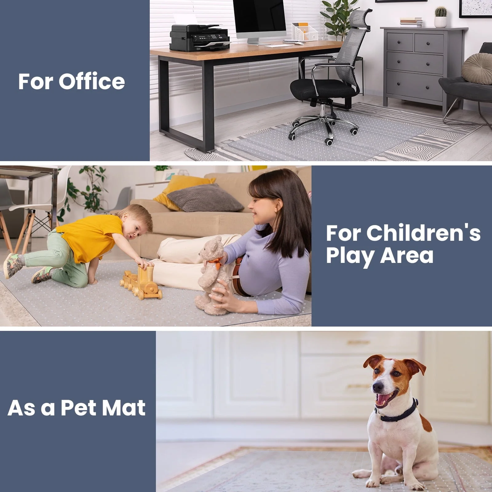 HOMWOO Office Chair Mat for Carpet Floor, Computer Desk Chair Mat for Low/Medium Pile Carpet, 36