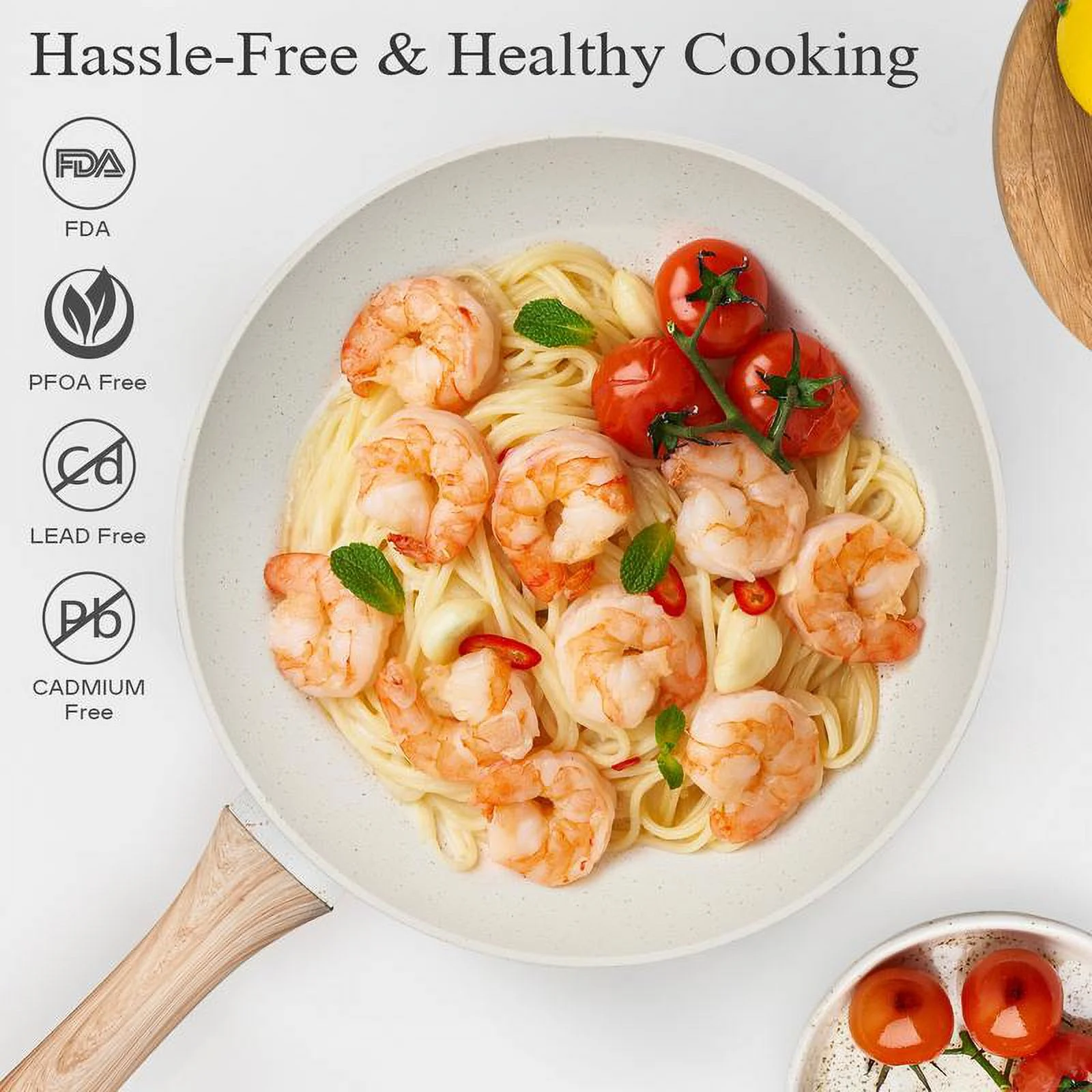 12pcs Pots and Pans Set Non Stick Kitchen Cookware Sets Induction Cookware Nonstick Granite Cooking Set with Frying Pans, Saucepans, Steamer