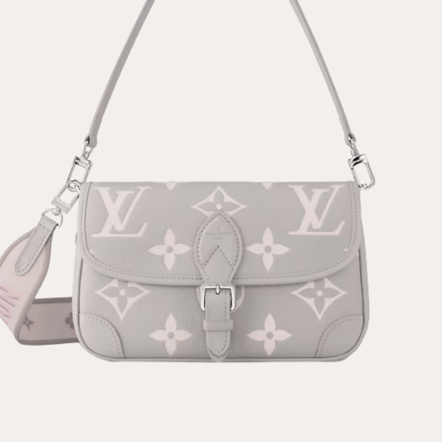 Louis Vuitton Diane Bag Empreinte Leather Light Beige 9 Inches M14214