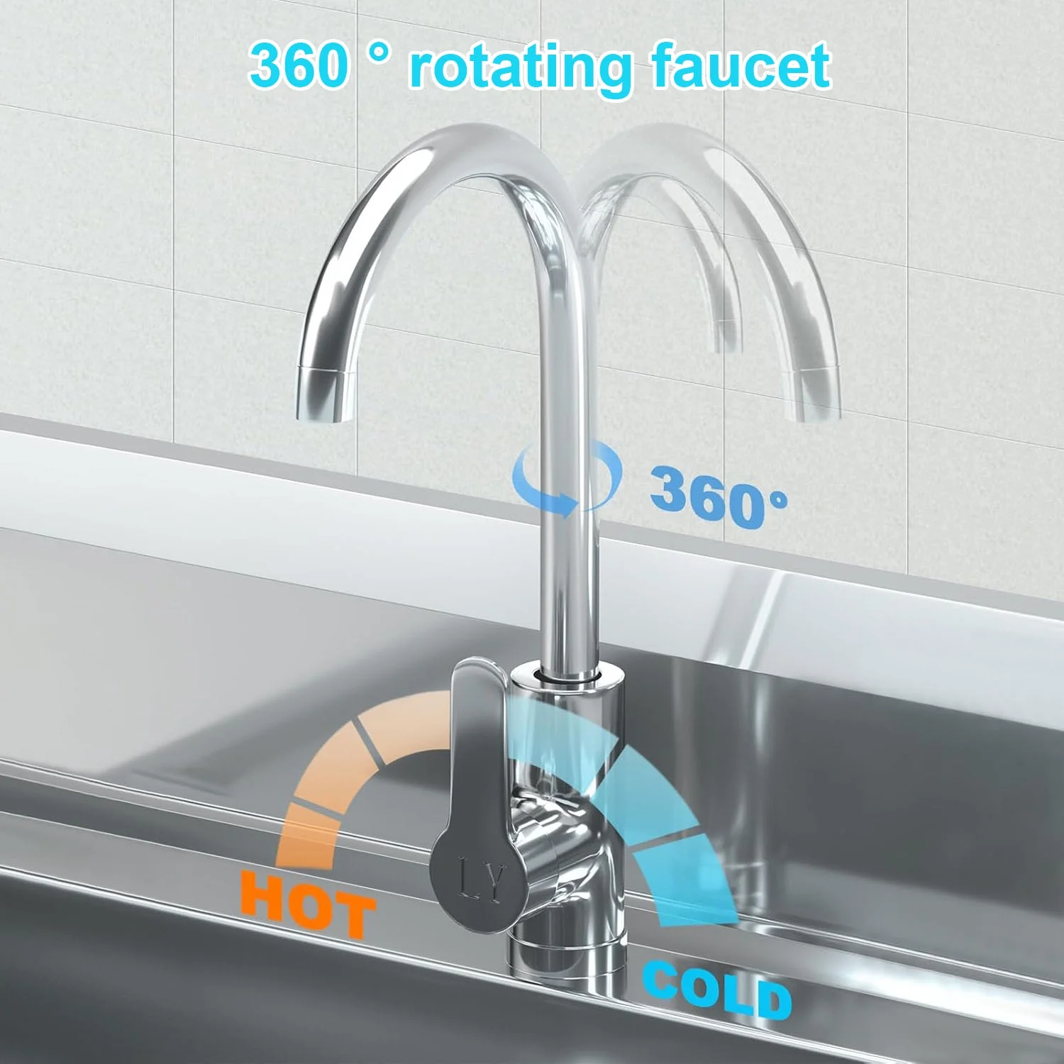 Utility Sink Freestanding Single Bowl Laundry Sink with Shelf board Hot and Cold Water Plumbing Stainless Steel Sink for Restaurant, Laundry Room, Garage, Commercial Kitchen