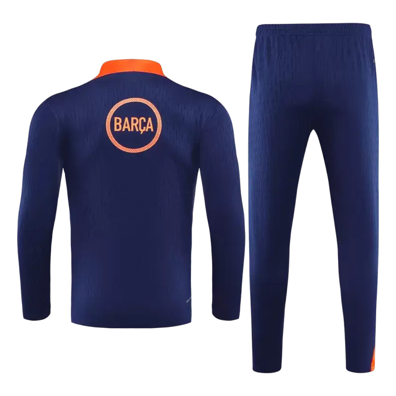 Kid's Barcelona 1/4 Zip Tracksuit 2025/26 Black&Orange