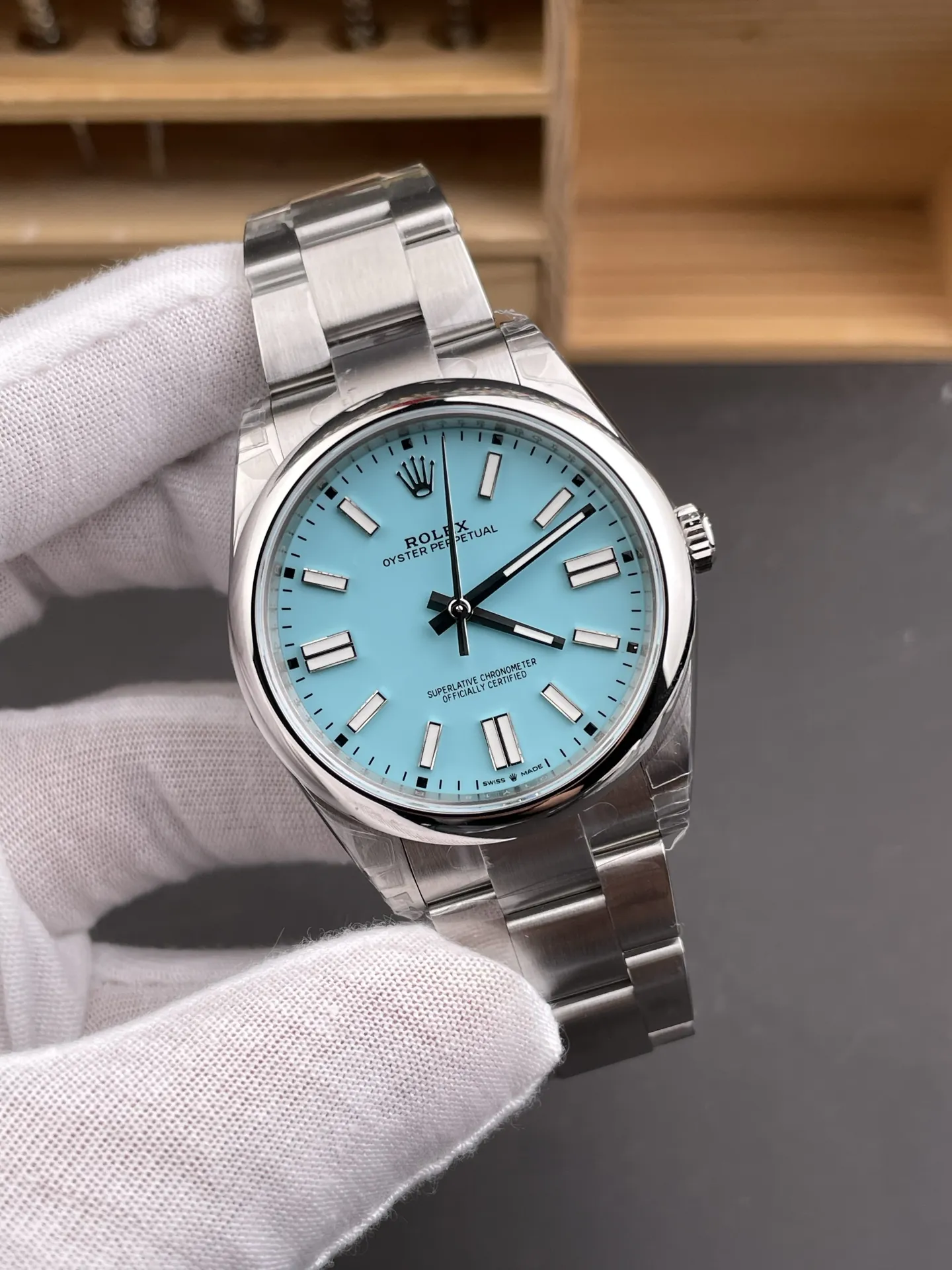 Rolex Oyster Perpetual Tiffany Blue 41mm
