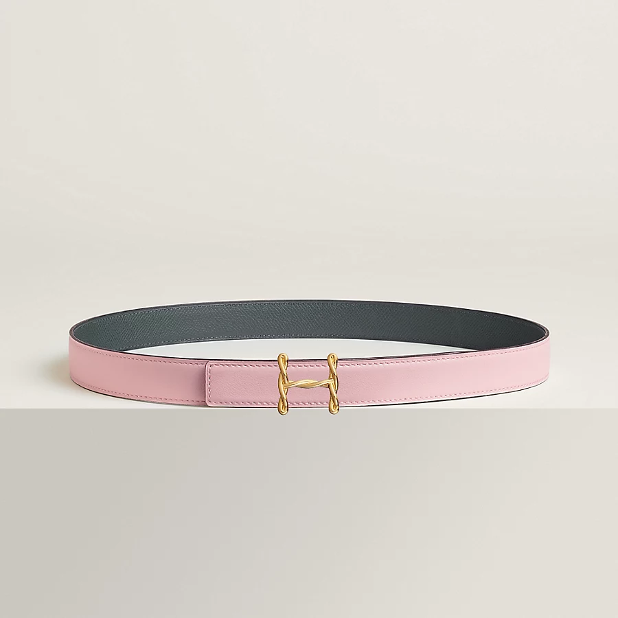 H Torsade belt buckle & Reversible leather strap 24 mm
