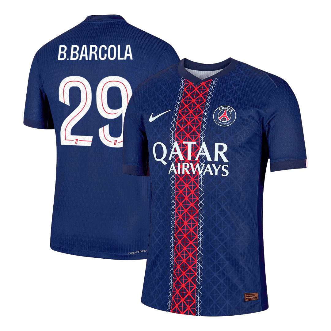 B.BARCOLA #29 PSG Home Player Version Soccer Jersey 2025/26
