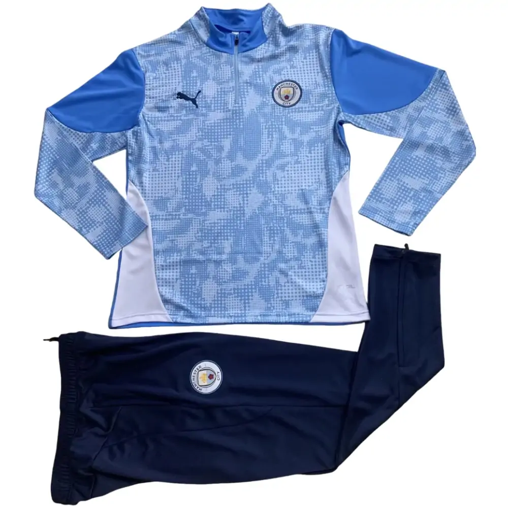 2025/26 Manchester City blue half-zip training jersey