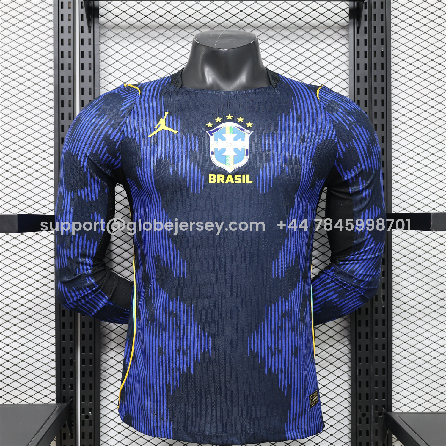 Brazil 2026 Away Blue Long Sleeves Jersey - Player Version