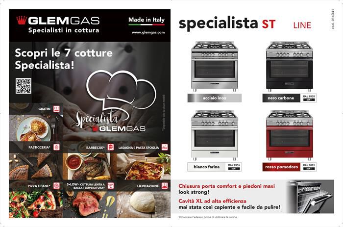 GLEM GAS - Cucina a gas ST965MI Classe A+-INOX