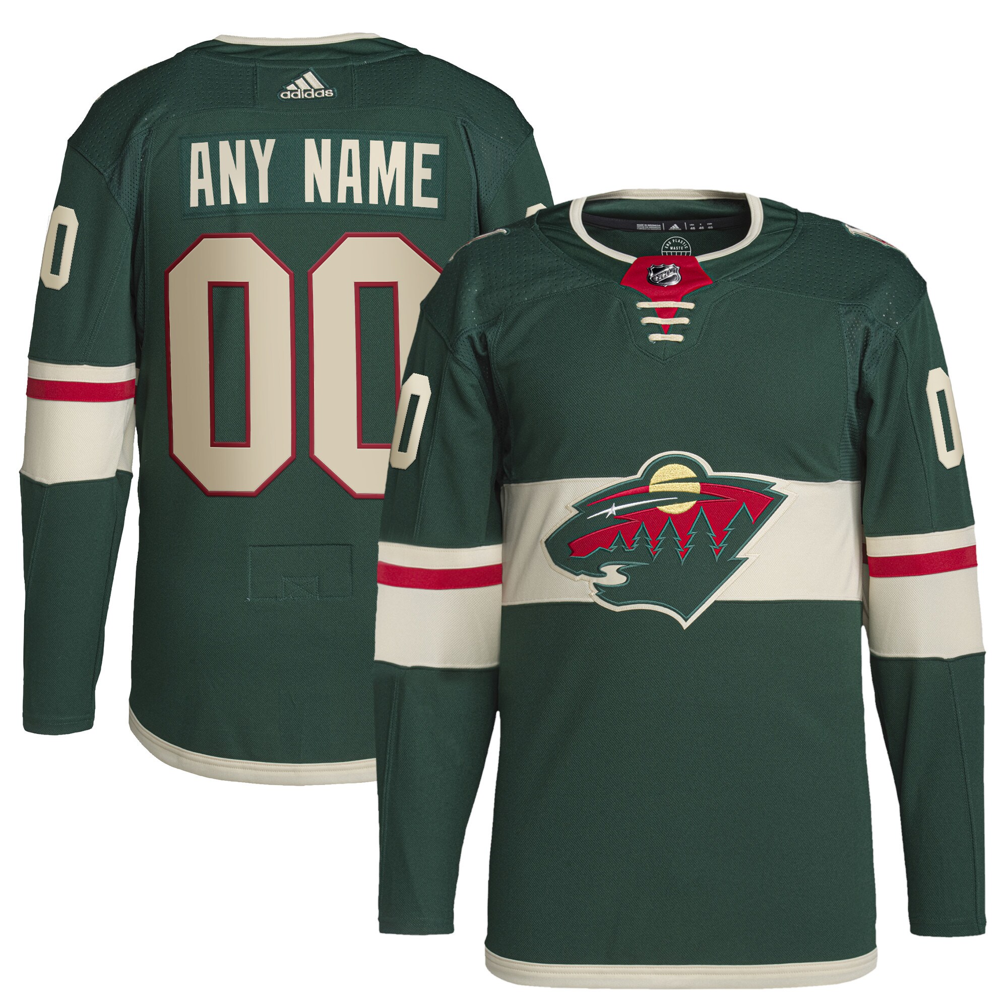 Minnesota Wild   Home  Primegreen  Custom Jersey – Green