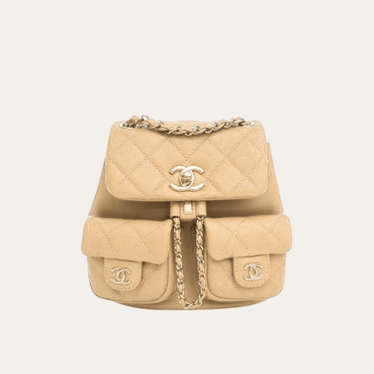 Chanel 23P Duma Backpack Beige 8.3 Inches
