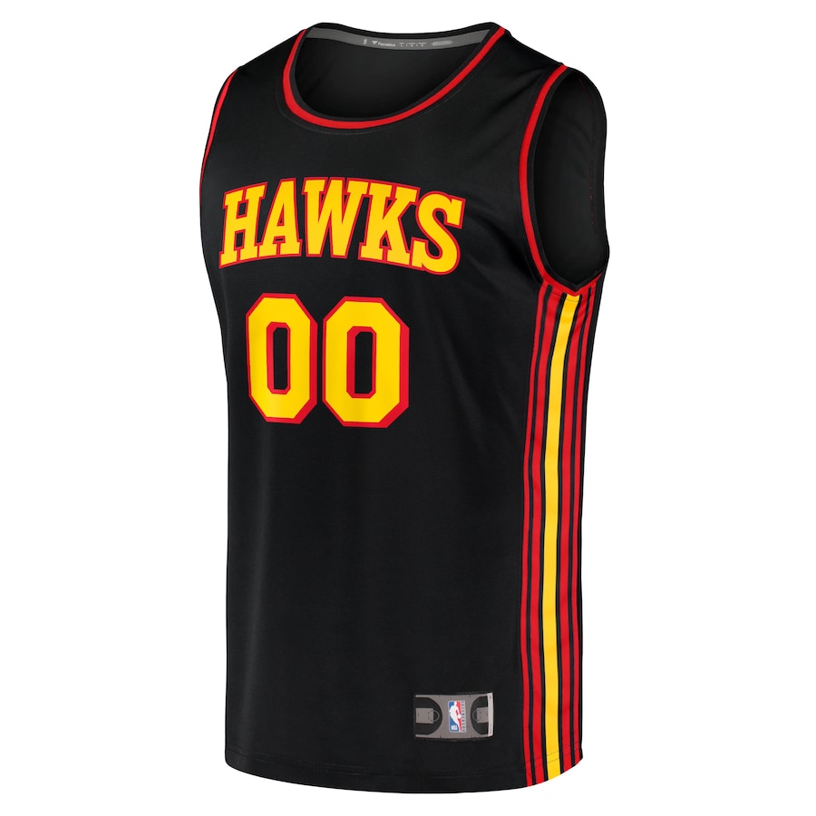Youth Atlanta Hawks Fanatics Black Fast Break Replica Custom Jersey - Statement Edition
