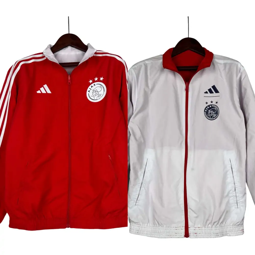 2023/2024 Ajax Reversible Windbreaker(Red-White)Soccer Jersey 1:1 Thai Quality