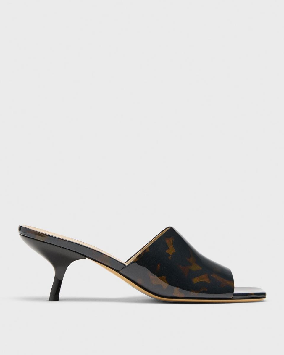 Mule Sandal in Tortoiseshell Printed Leather