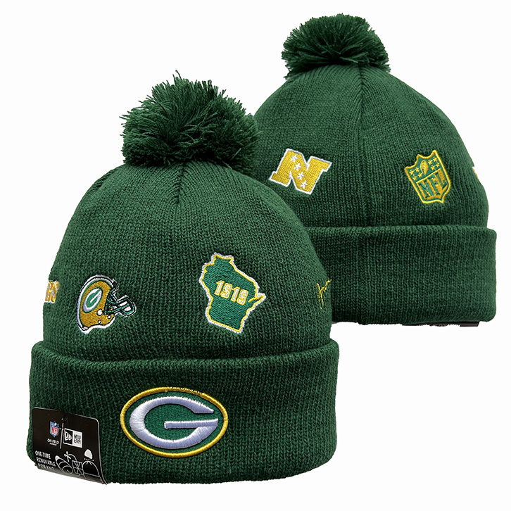 Green Bay Packers New Era Cuffed Knit Hat with Pom