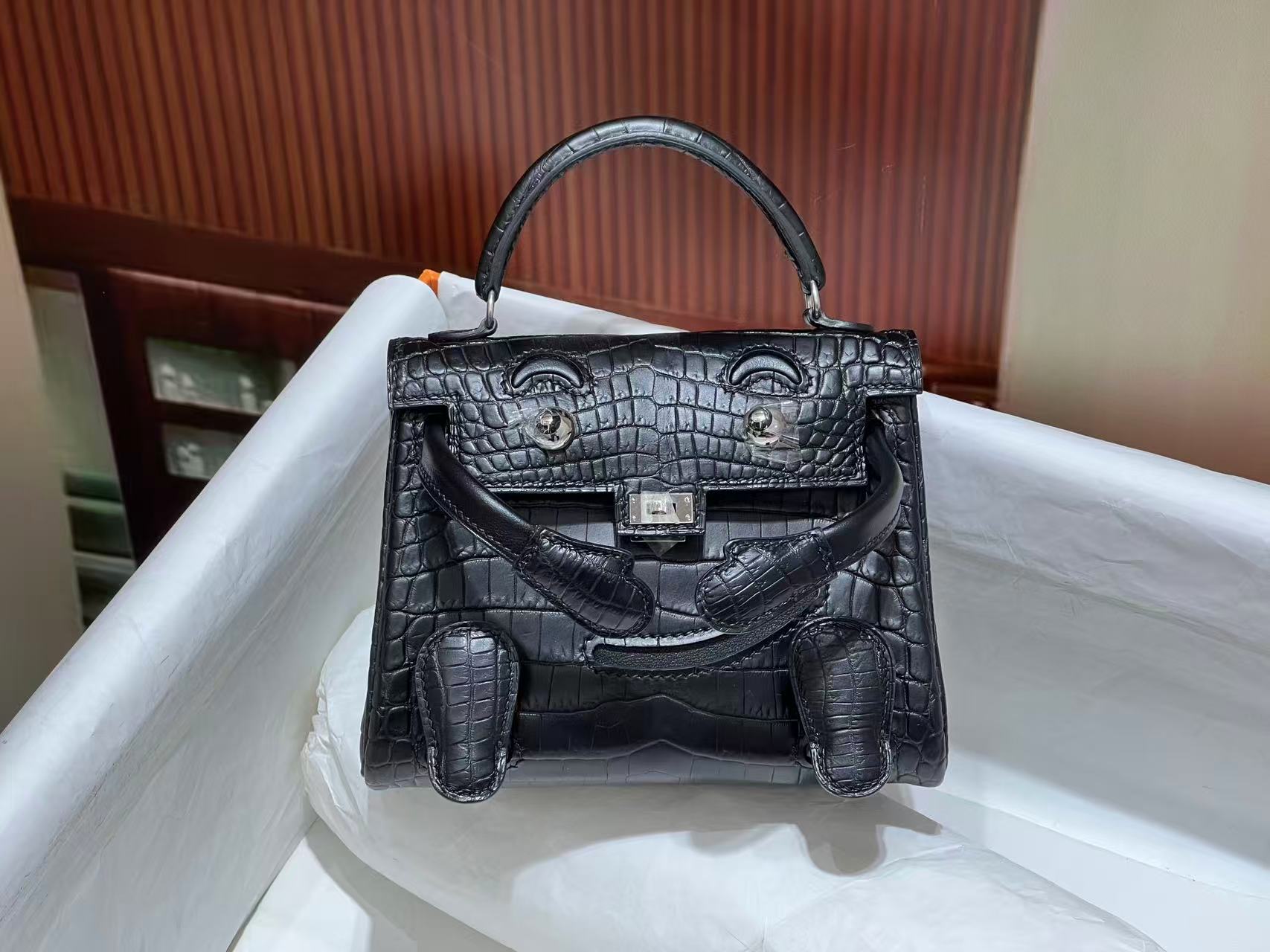 Hermès Kellly doll bag  crocodile leather custom