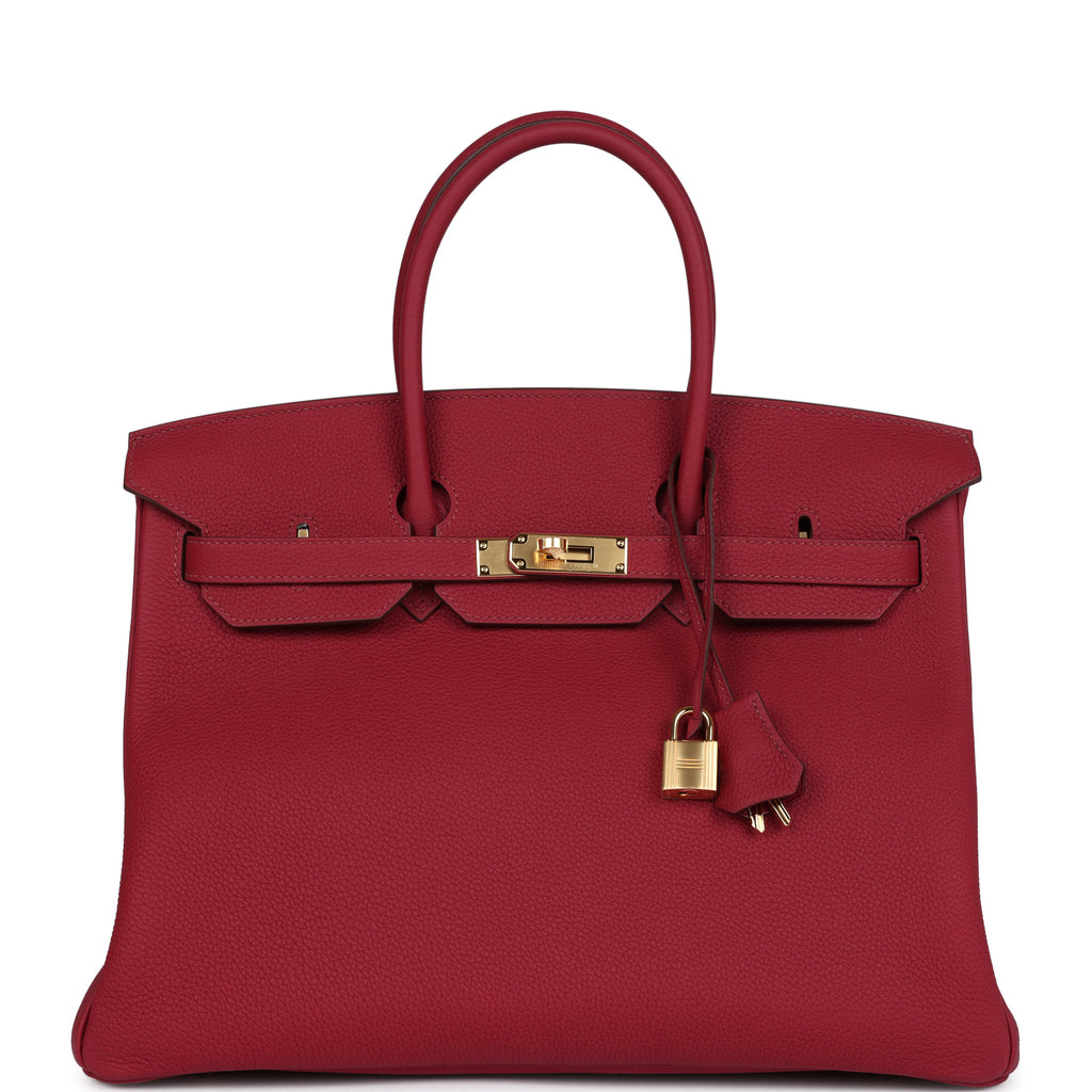 Birkin 35 Rubis Togo Gold Hardware