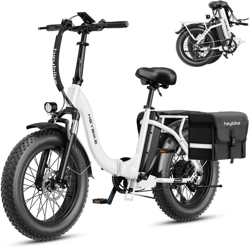 2.0 Electric Fat-Tire E-Bike – 1400W Peak Motor. 45 km/h Top Speed. 20×4″ All-Terrain Tires. Folding Step-Through Frame