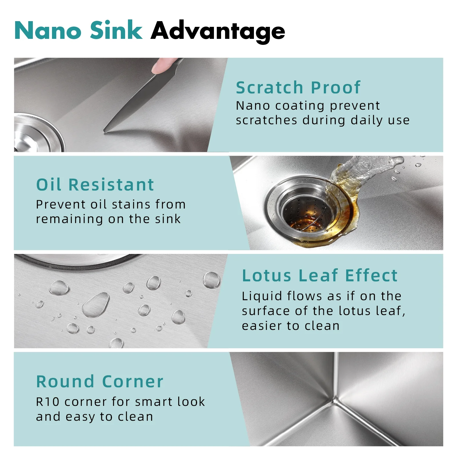 15''L x 15''W Scratch-Resistant Nano Drop in Single Bowl Bar Sink With Strainer