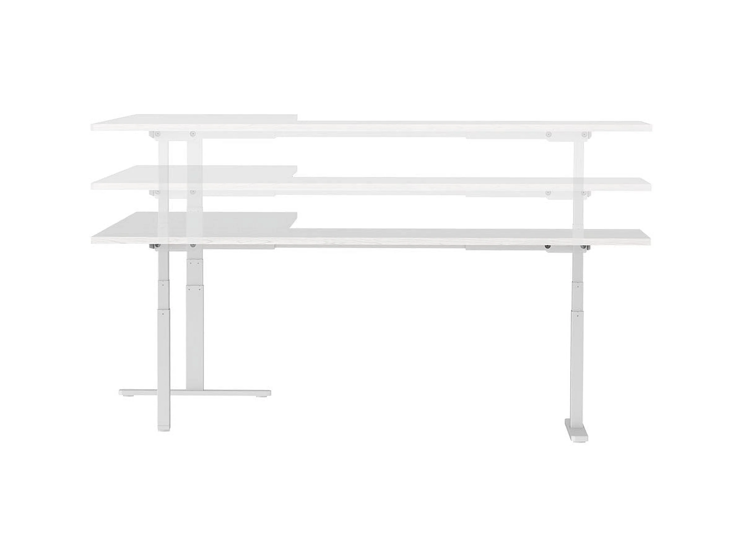 Monoprice Triple Motor Height Adjustable Sit-Stand Corner Desk Frame - White, 3 Leg Corner, L Shaped Table Base, Programmable Memory Settings