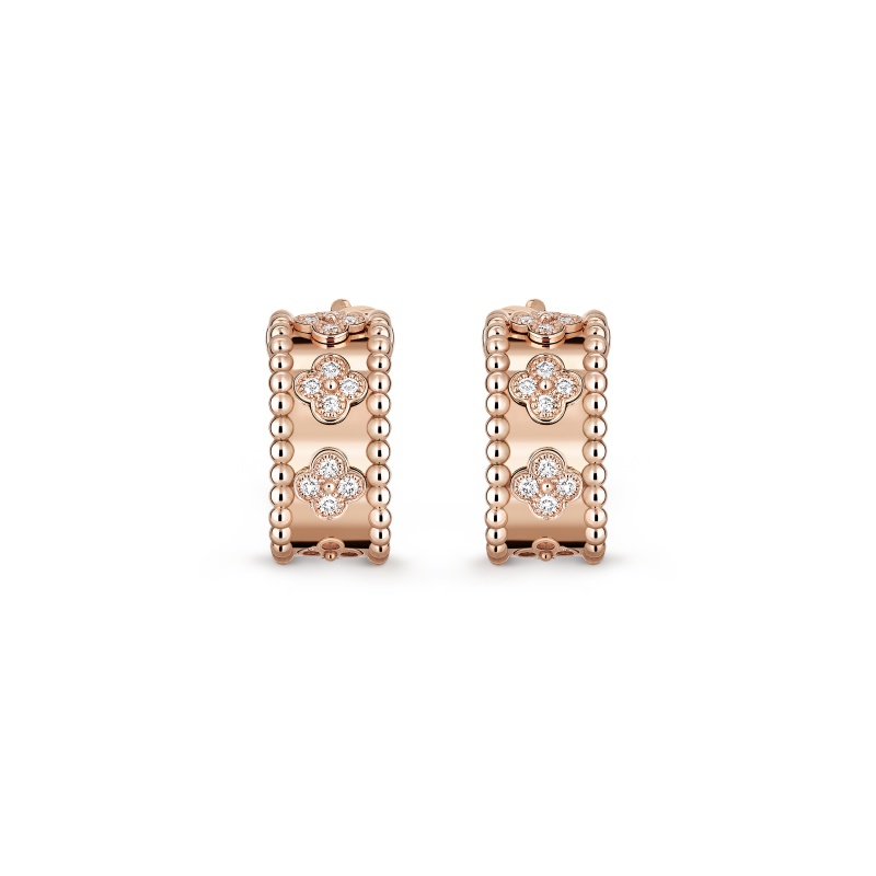 Perlée clovers hoop earrings