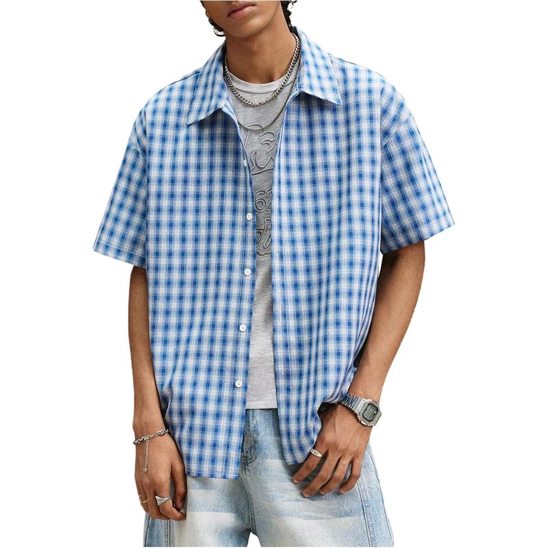Men's Button Down Shirt Streetwear Crop Top Country Concert Outfits