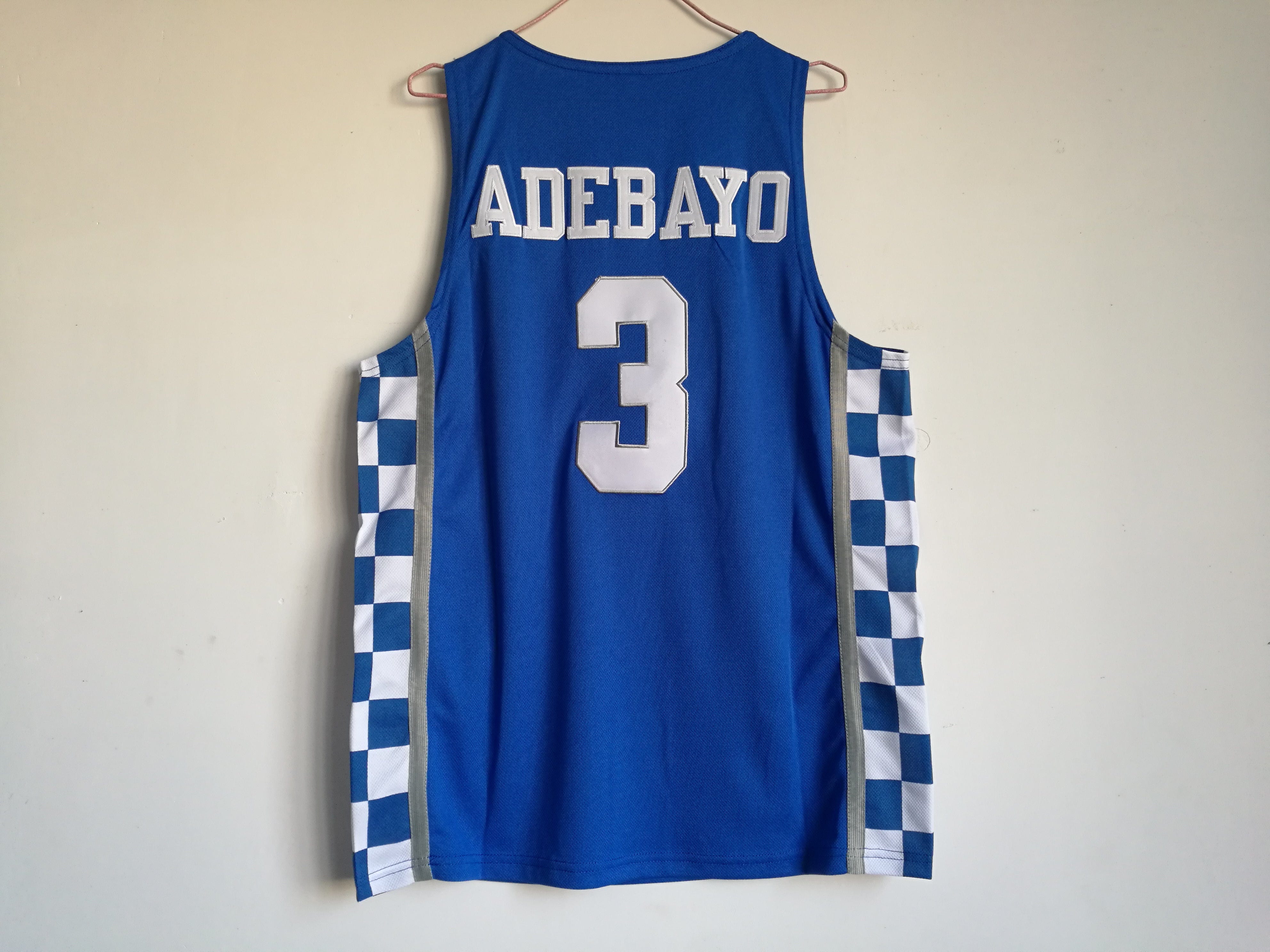 NCAA University of Kentucky No. 3 Bam Adebayo blue basketball jersey