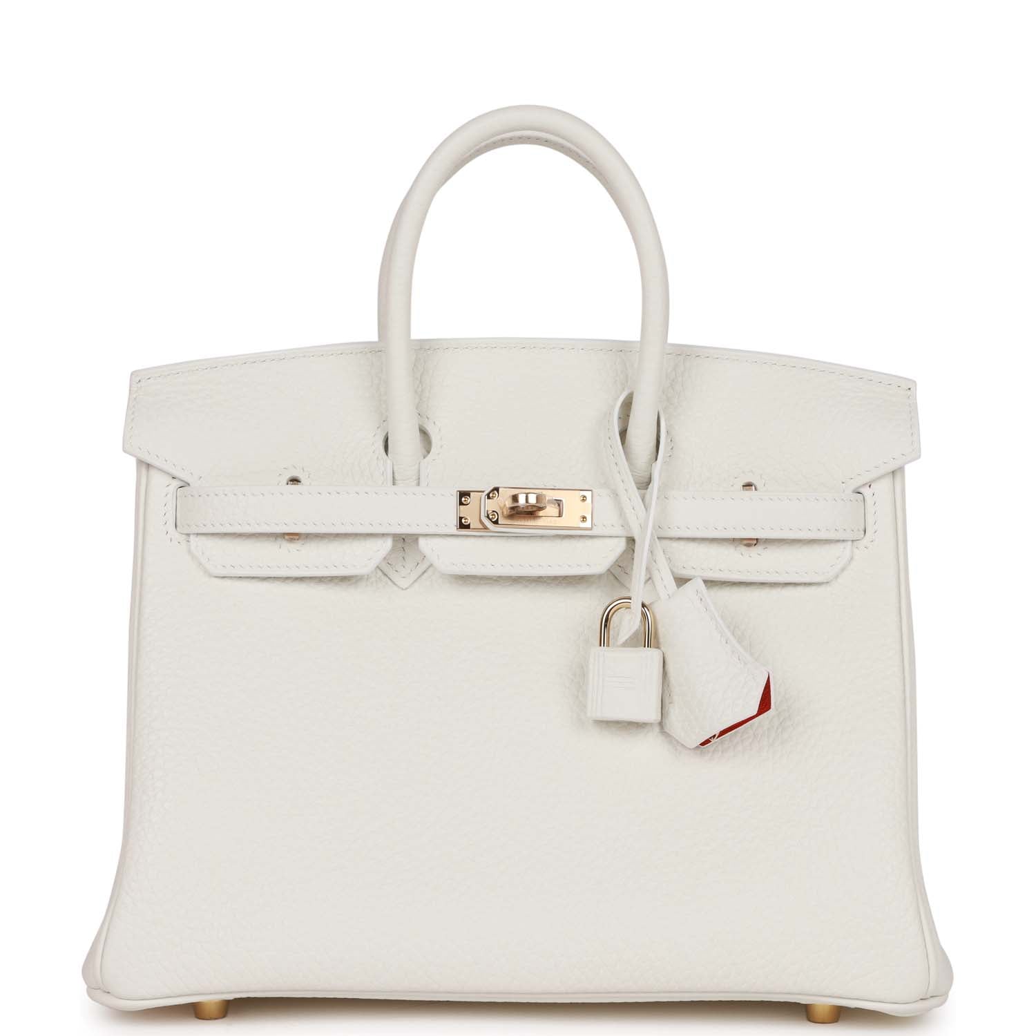 Special Order (HSS) Birkin 25 White Verso Clemence Permabrass Hardware