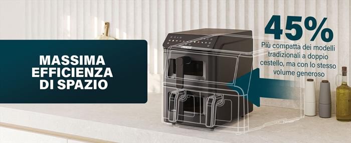 PRINCESS - Friggitrice ad aria DUAL VERTICAL-Nero