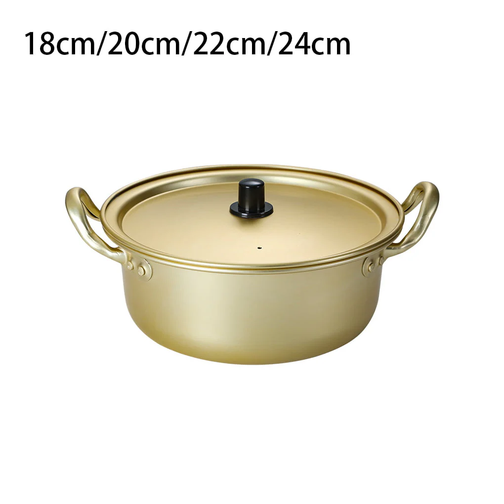 Jygee Noddle Spaghetti Boiling Pot with Handles Outdoor Aluminum Cooker Restaurant Picnicking Camping Cooking Tool Kitchen Gadget 20cm