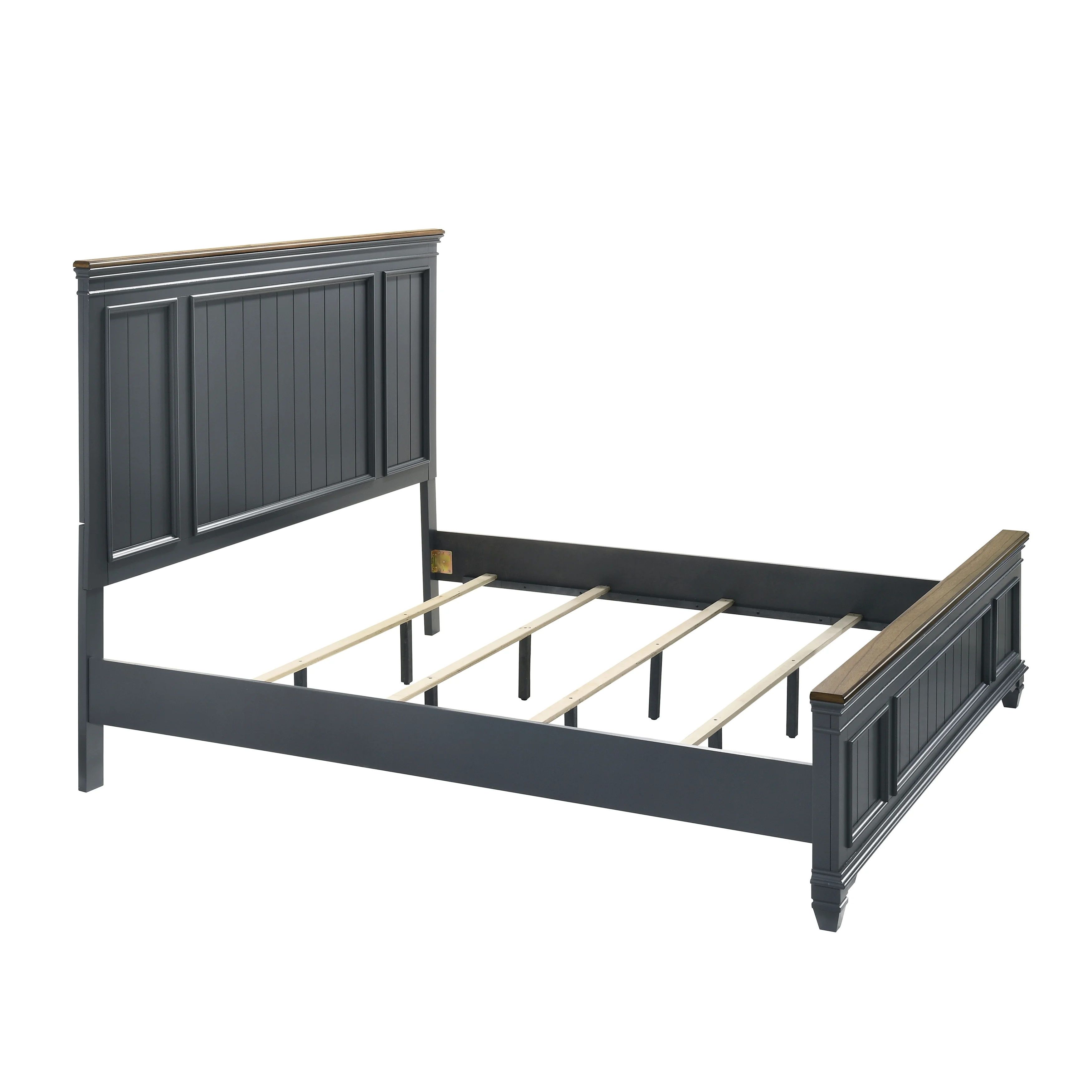 Roundhill Furniture Clelane Wood Bedroom Set Panel King Bed, Dresser, Mirror, and Nightstand