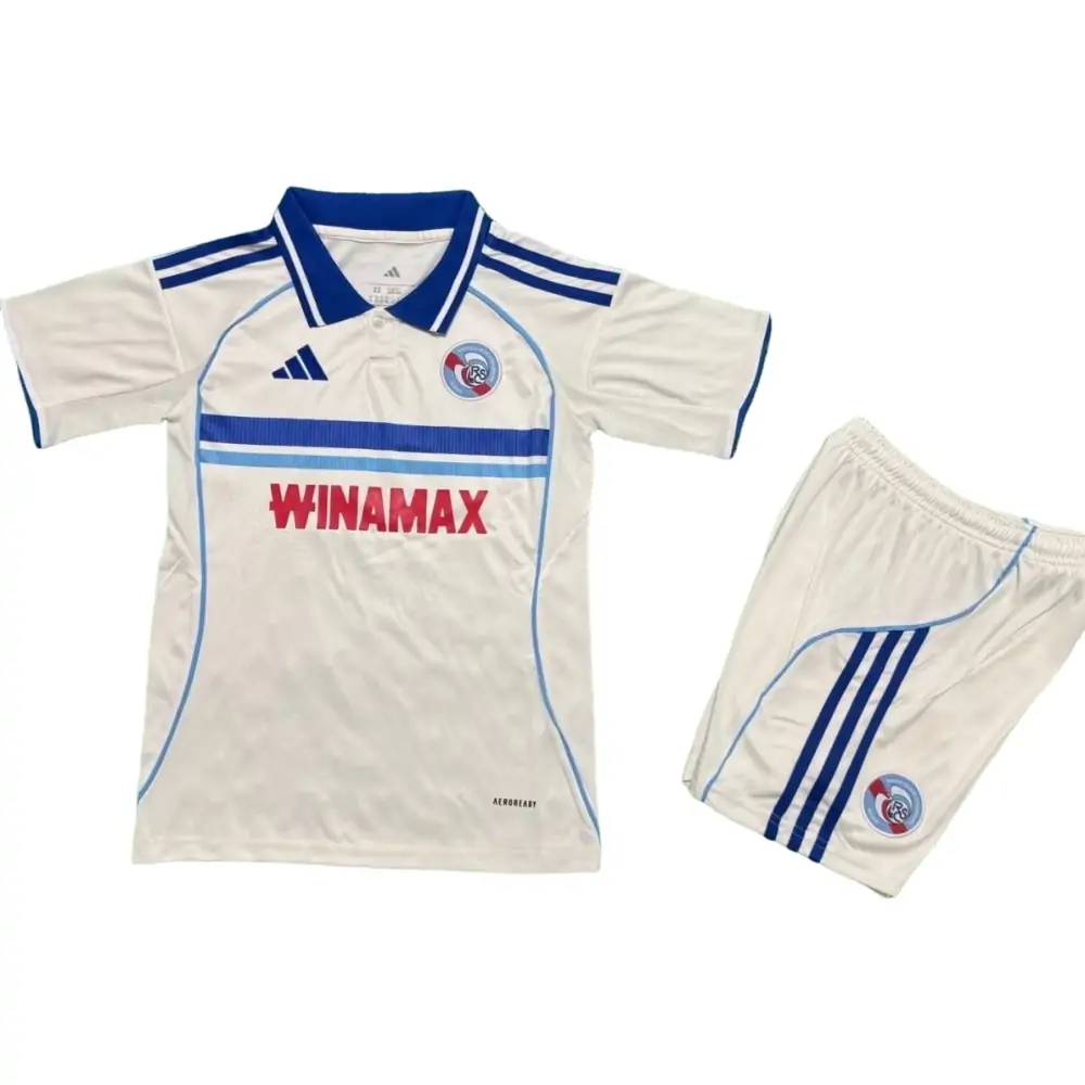 2025-26 Strasbourg Away Kit - Short Sleeve Children's suit Fans Edition