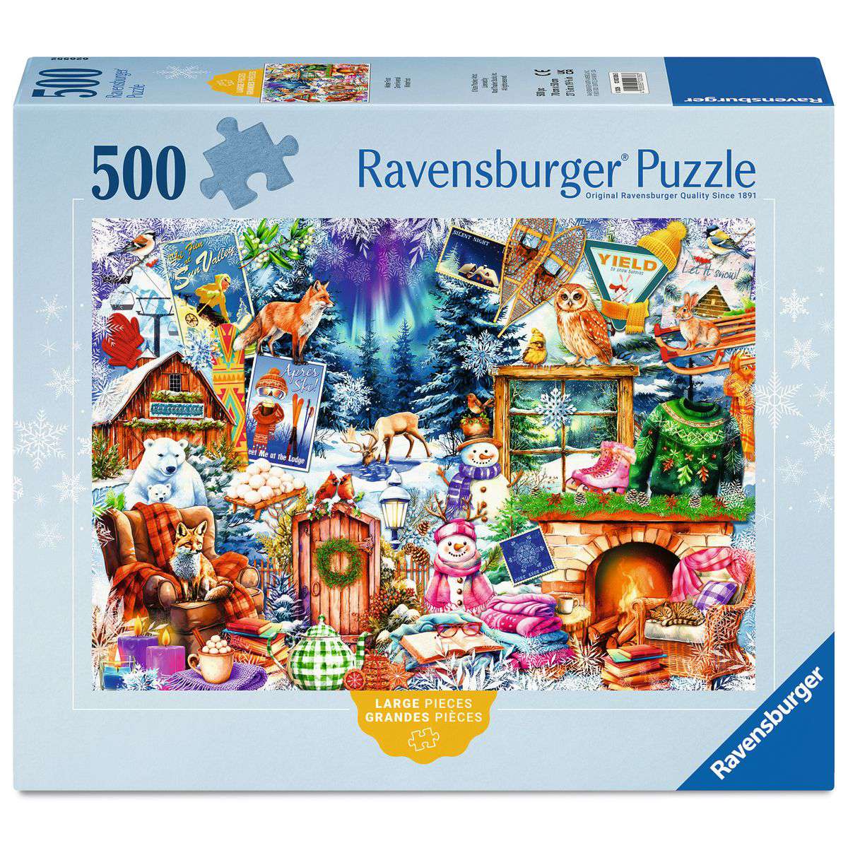 Winter Mountain Village - 500 Large Piece Jigsaw Puzzle (Ravensburger)