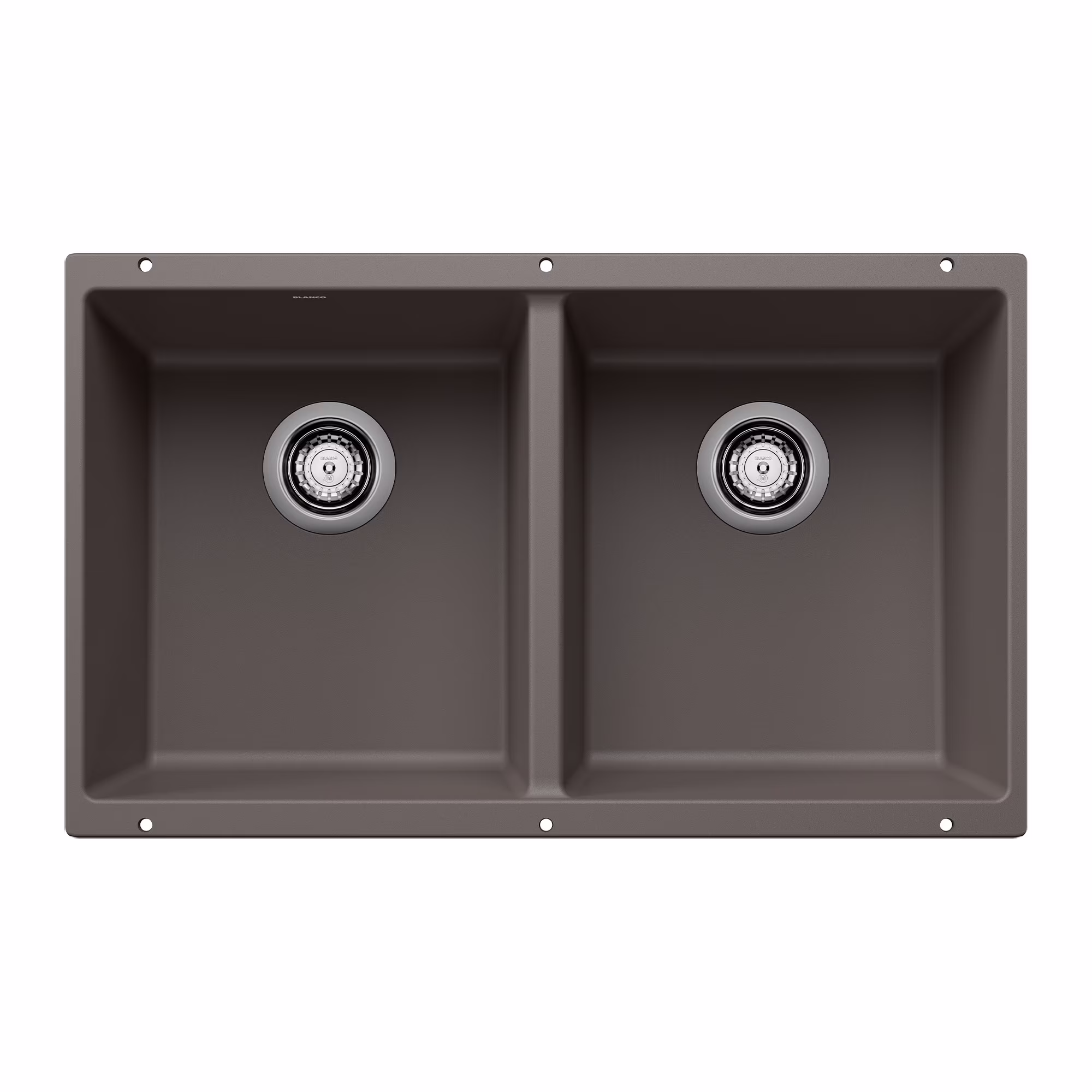 Blanco 442927 Precis Equal Double Bowl Undermount Kitchen Sink, Coal Black