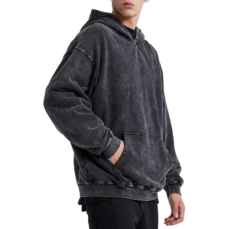 Oversized Hoodie Men Vintage Cotton Casual