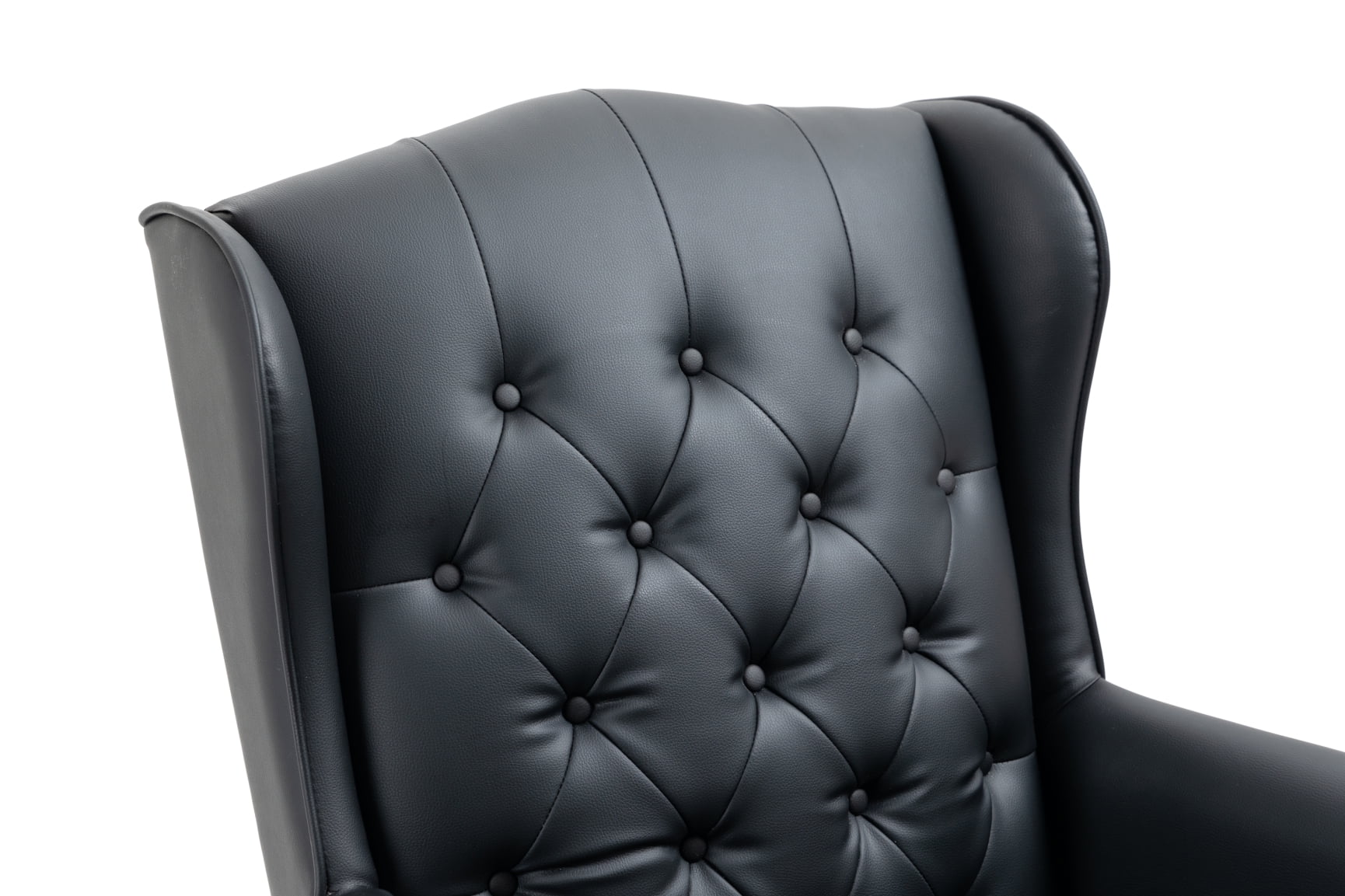 360?�� Rotating Office Chair,High Back Reclining Comfortable Desk Chair,Thick Padded Seat & Backrest,Ergonomic PU Leather Desk Chair with Smooth Glide Caster Wheels for Home Office,Black