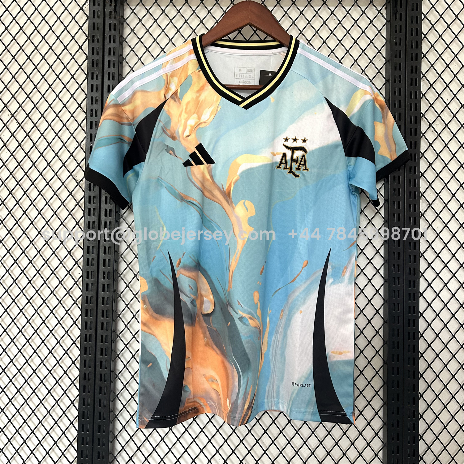 Argentina 25-26 Blue and Gold Marble Pattern Special Jersey - Fans Version